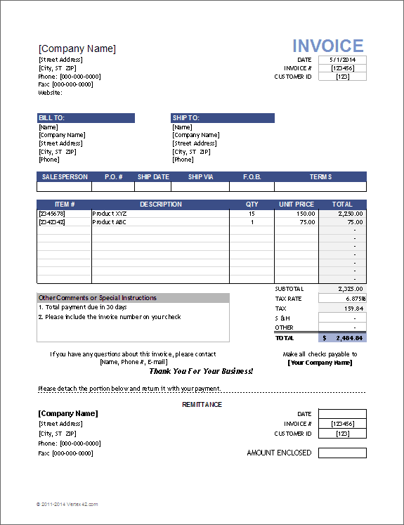 Detail Billing Invoice Template Nomer 28