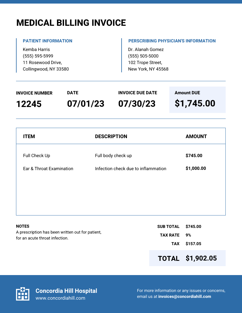 Detail Billing Invoice Template Nomer 32