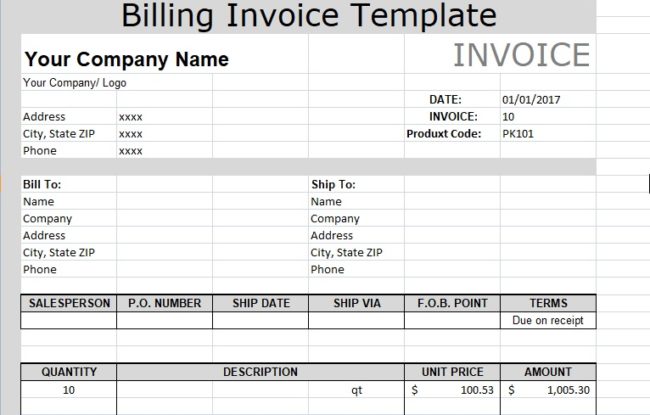 Detail Billing Invoice Template Nomer 36