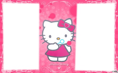 Detail Bingkai Hello Kitty Pink Nomer 45