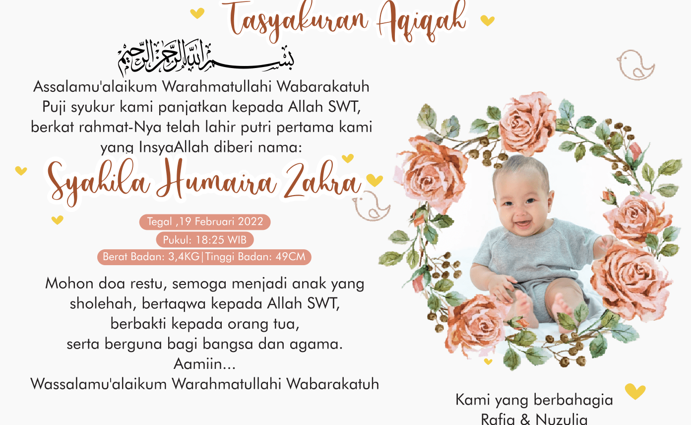 Detail Bingkai Kartu Ucapan Aqiqah Nomer 2