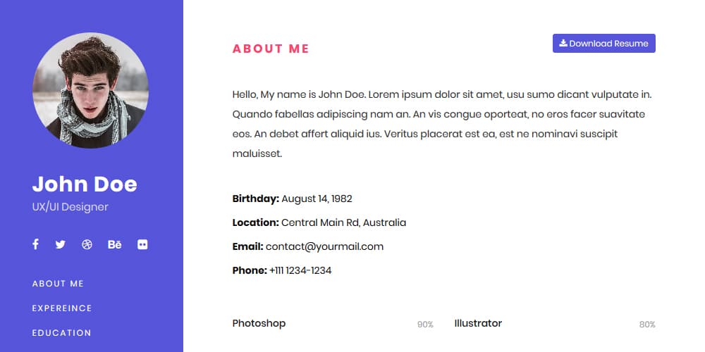 Detail Biodata Html Template Koleksi Nomer 3