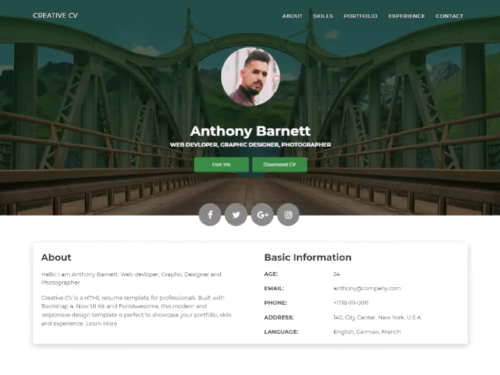 Biodata Html Template - 52+ Koleksi Gambar