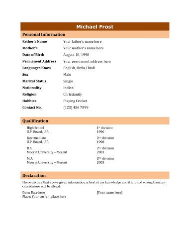 Biodata Html Template - 52+ Koleksi Gambar