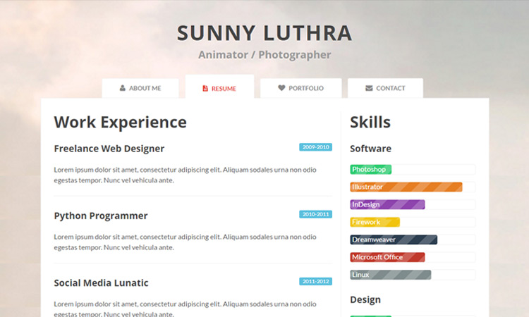 Biodata Html Template - 52+ Koleksi Gambar