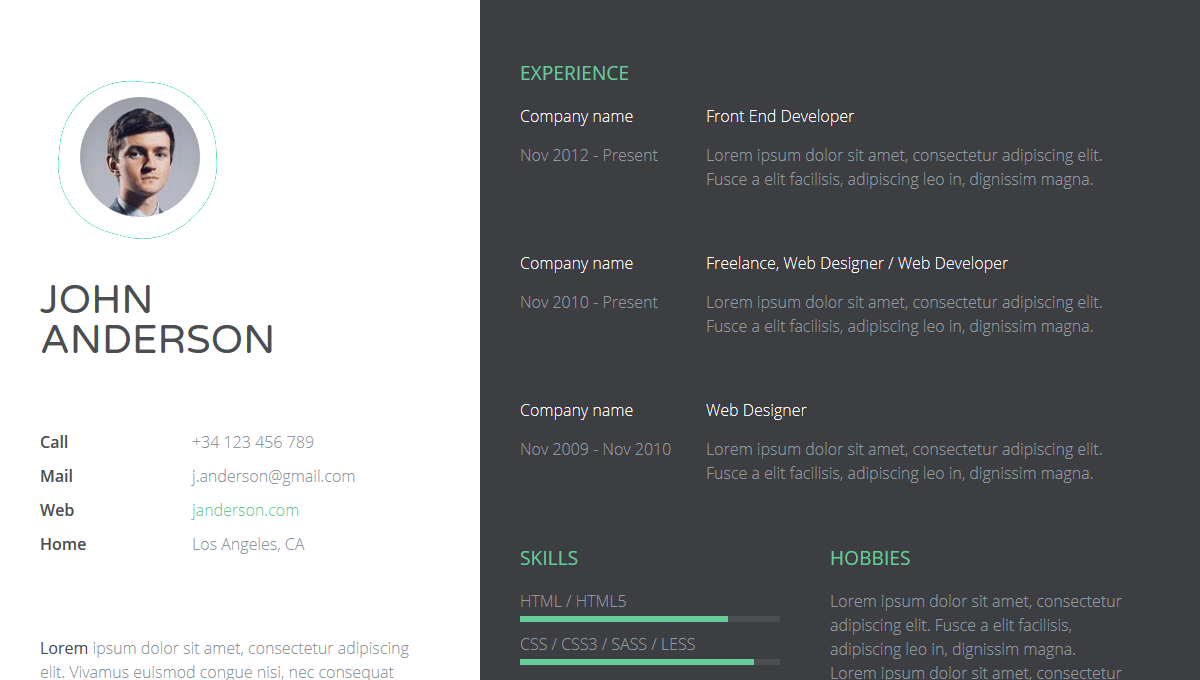 Biodata Html Template - 52+ Koleksi Gambar