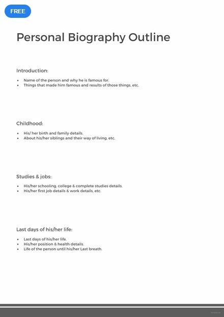 Detail Biography Outline Template Nomer 11