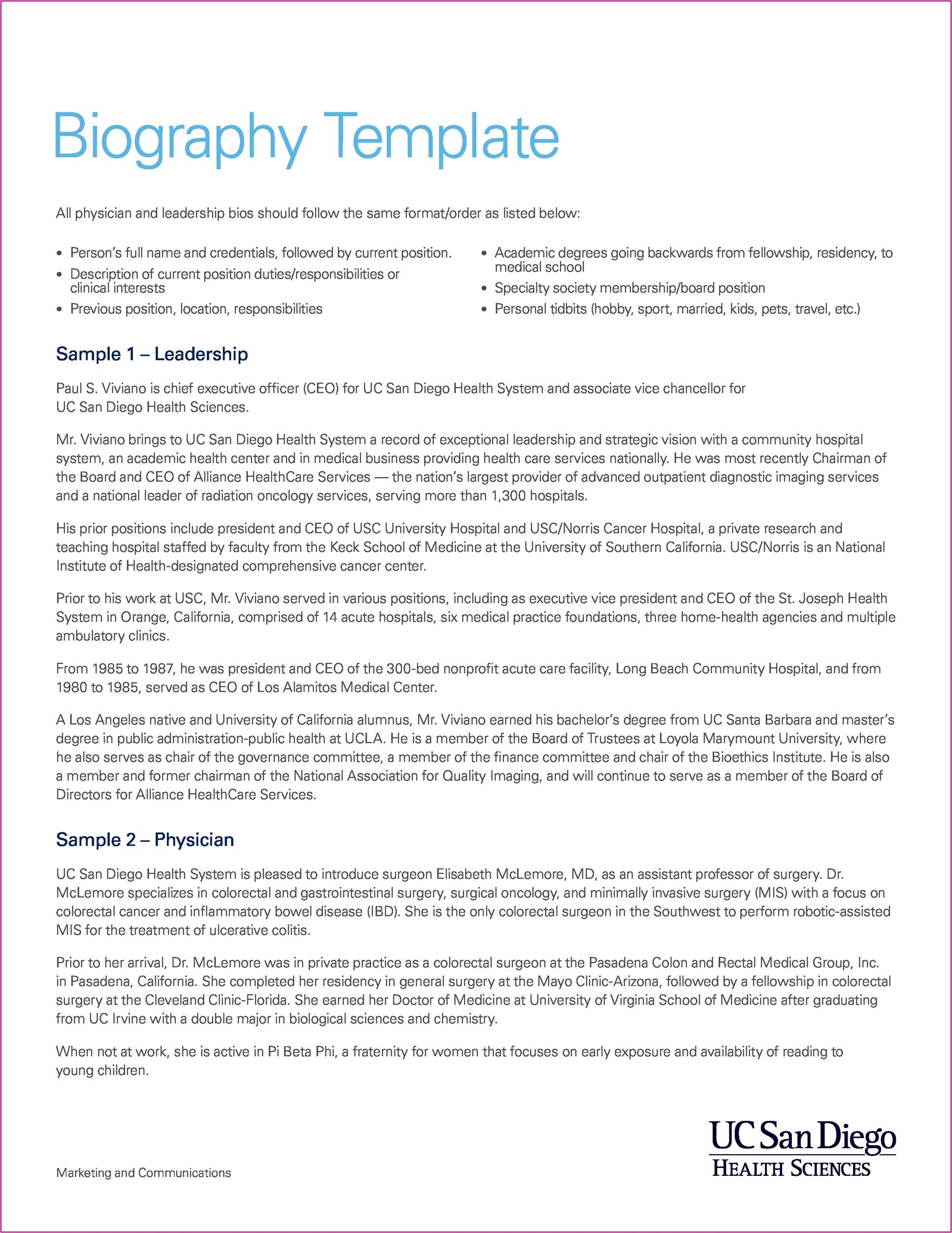 Detail Biography Outline Template Nomer 28