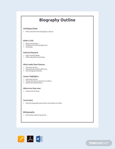 Detail Biography Outline Template Nomer 4