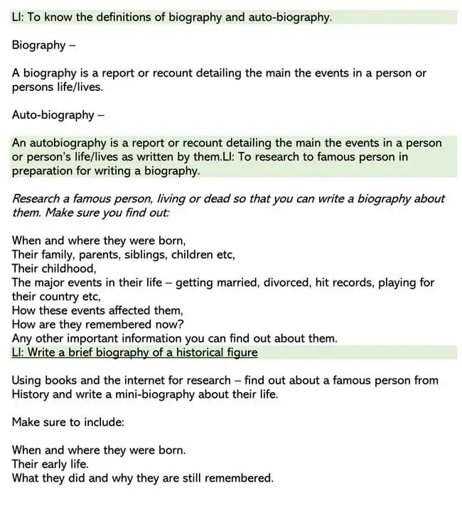 Detail Biography Outline Template Nomer 46