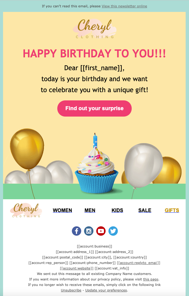 Detail Birthday Email Template Nomer 51