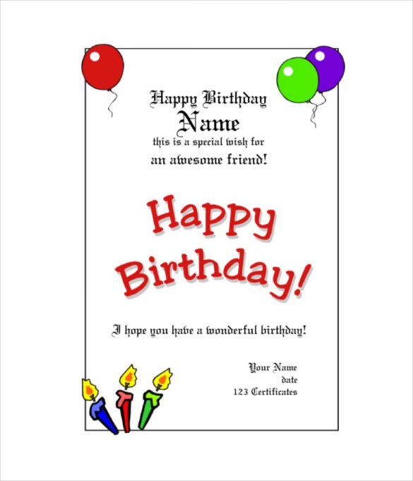 Detail Birthday Gift Card Template Nomer 24