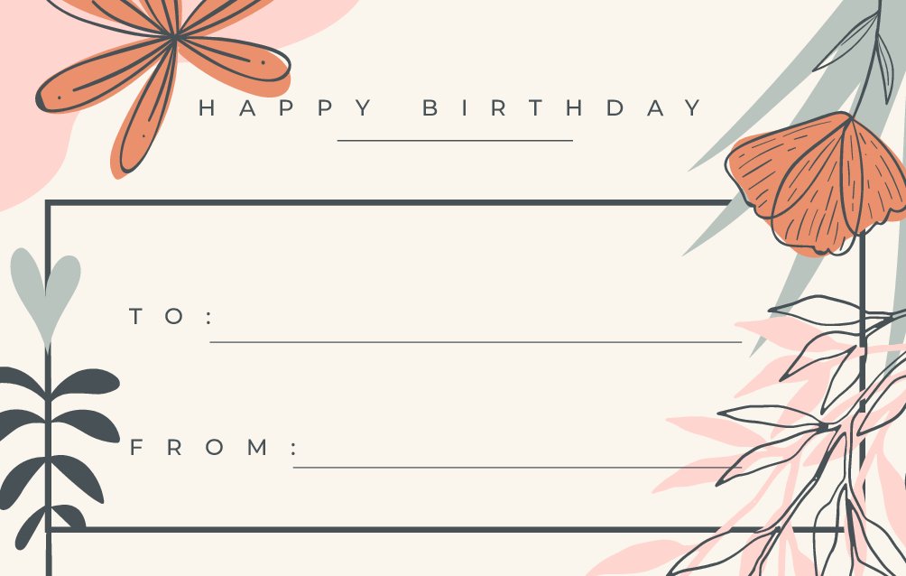 Detail Birthday Gift Card Template Nomer 52