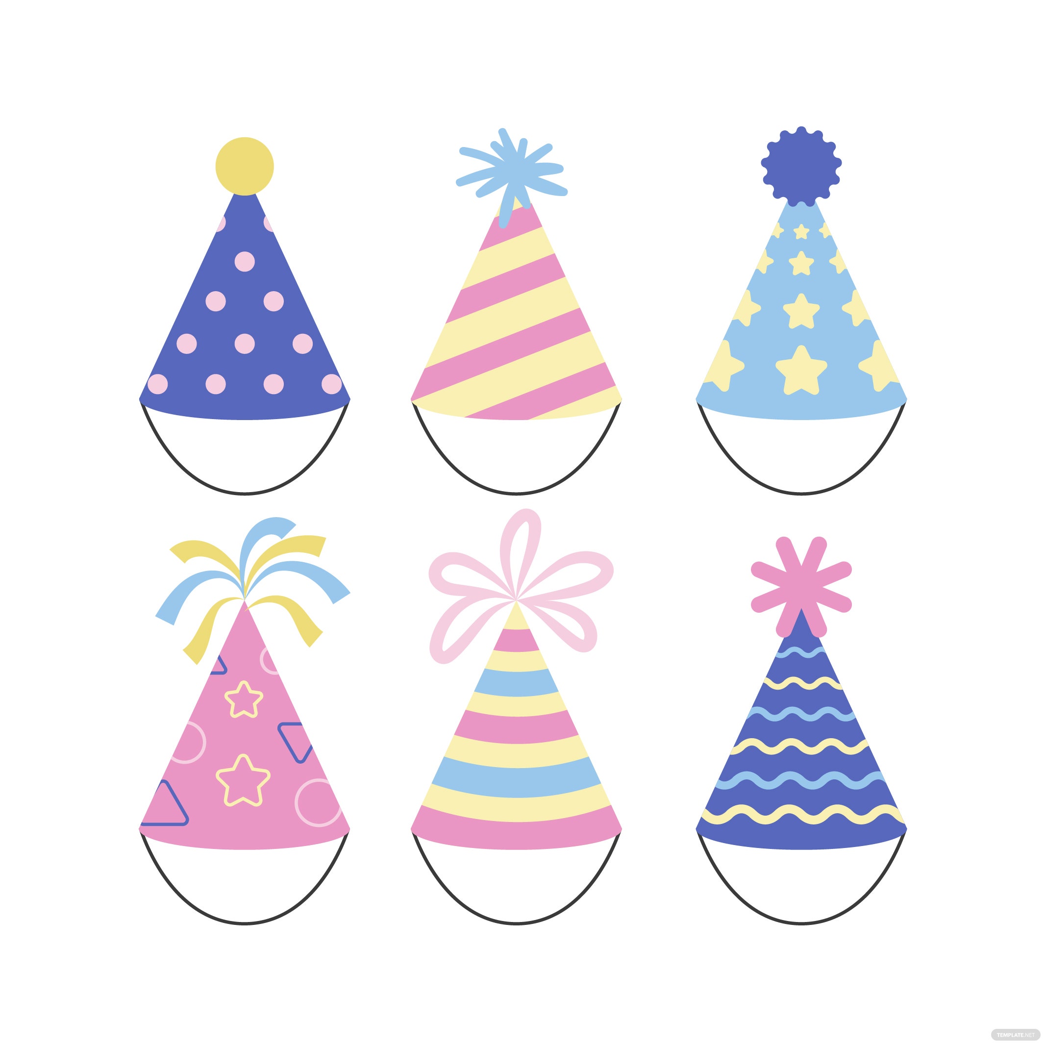 Detail Birthday Hat Template Vector Nomer 34