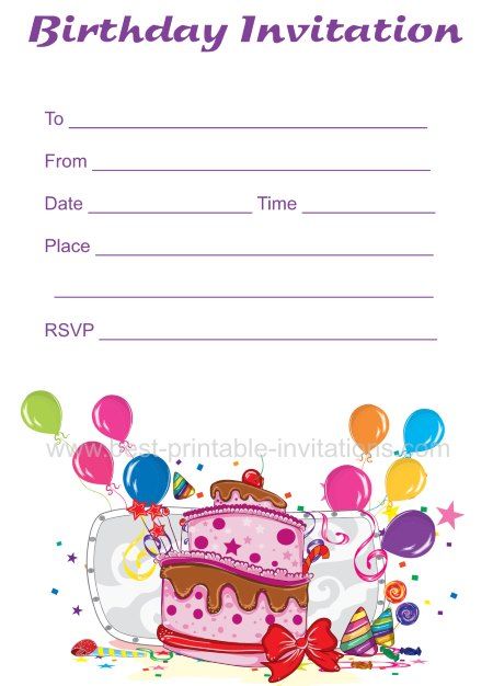 Detail Birthday Invitation Card Template Free Nomer 2