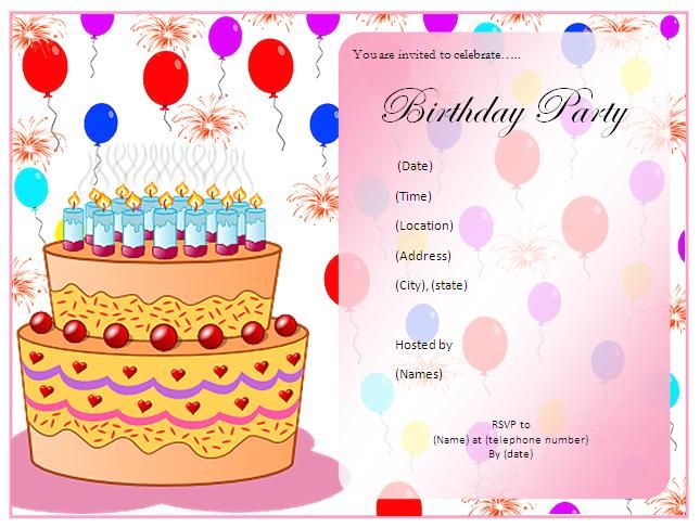 Detail Birthday Invitation Card Template Free Nomer 17