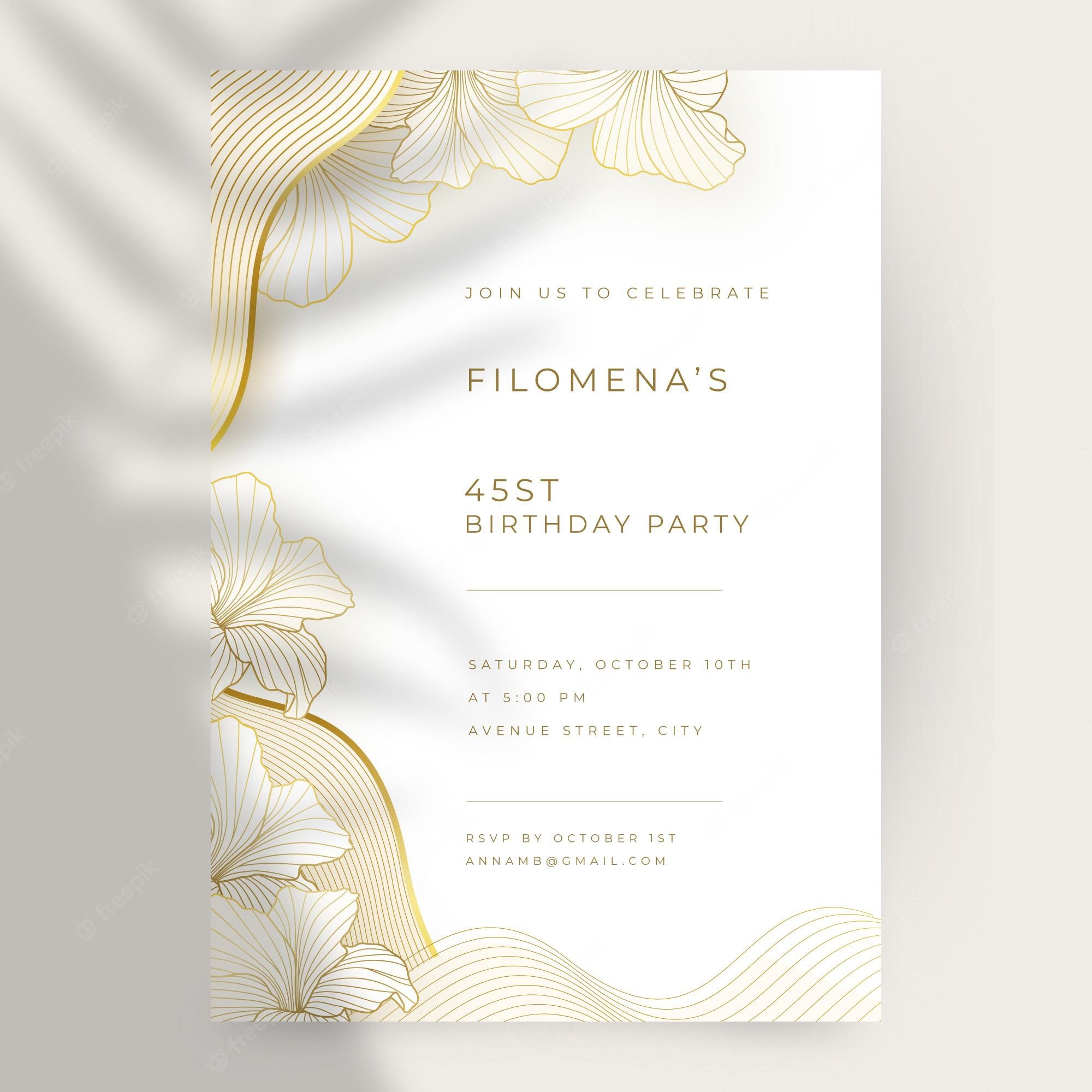 Detail Birthday Invitation Card Template Free Nomer 35