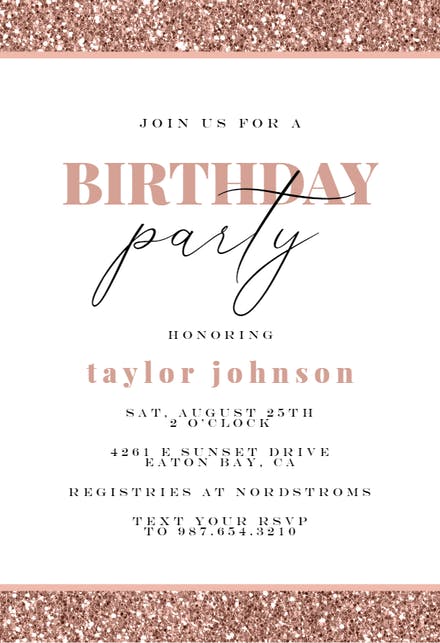 Detail Birthday Invitation Card Template Free Nomer 38