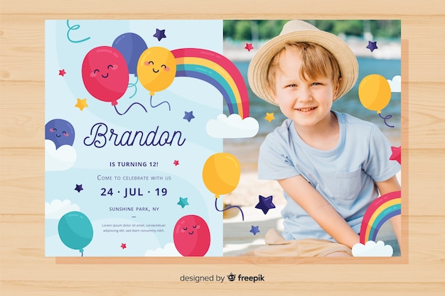 Detail Birthday Invitation Card Template Free Nomer 39