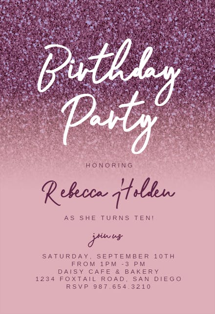 Detail Birthday Invitation Card Template Free Nomer 6