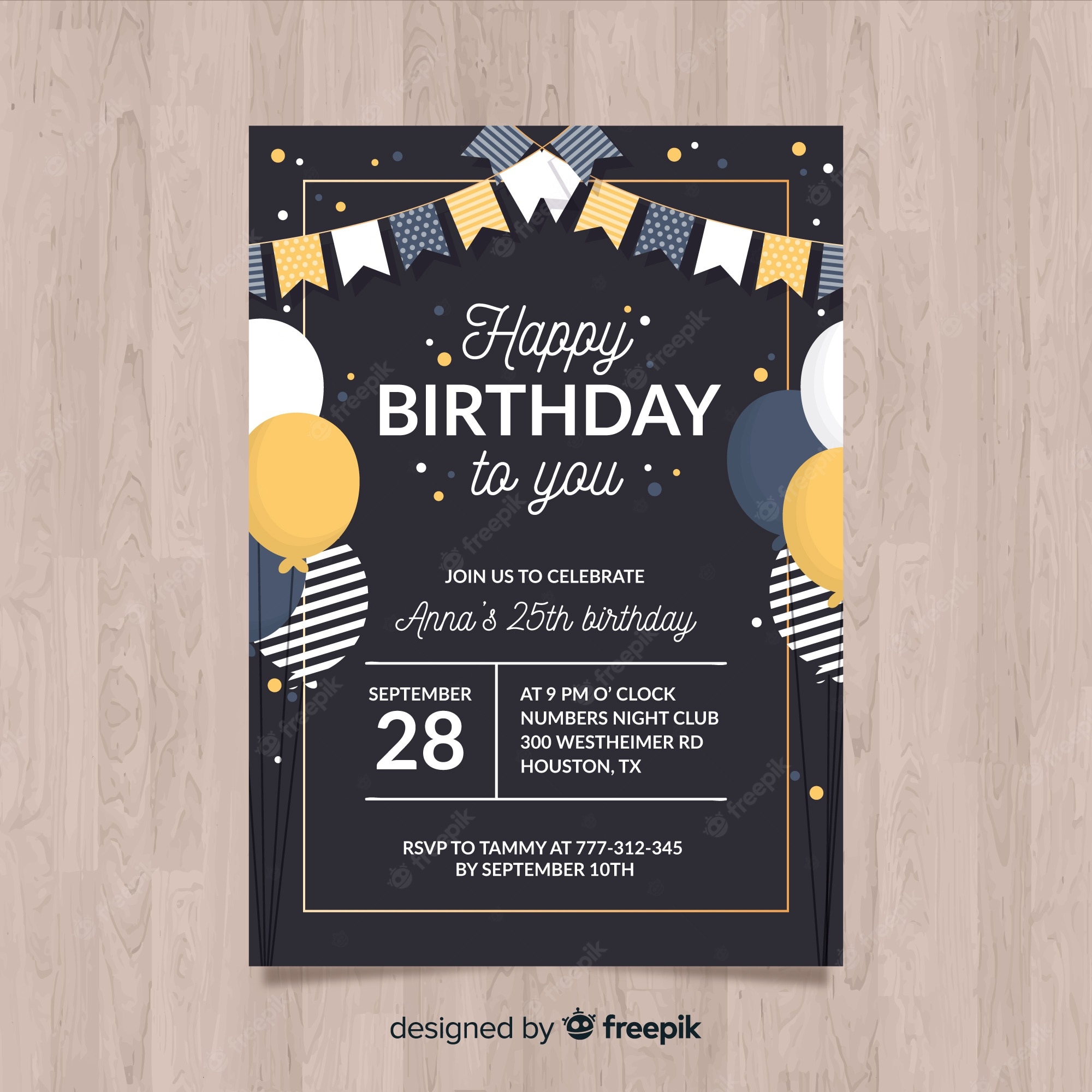 Detail Birthday Invitation Card Template Free Nomer 7