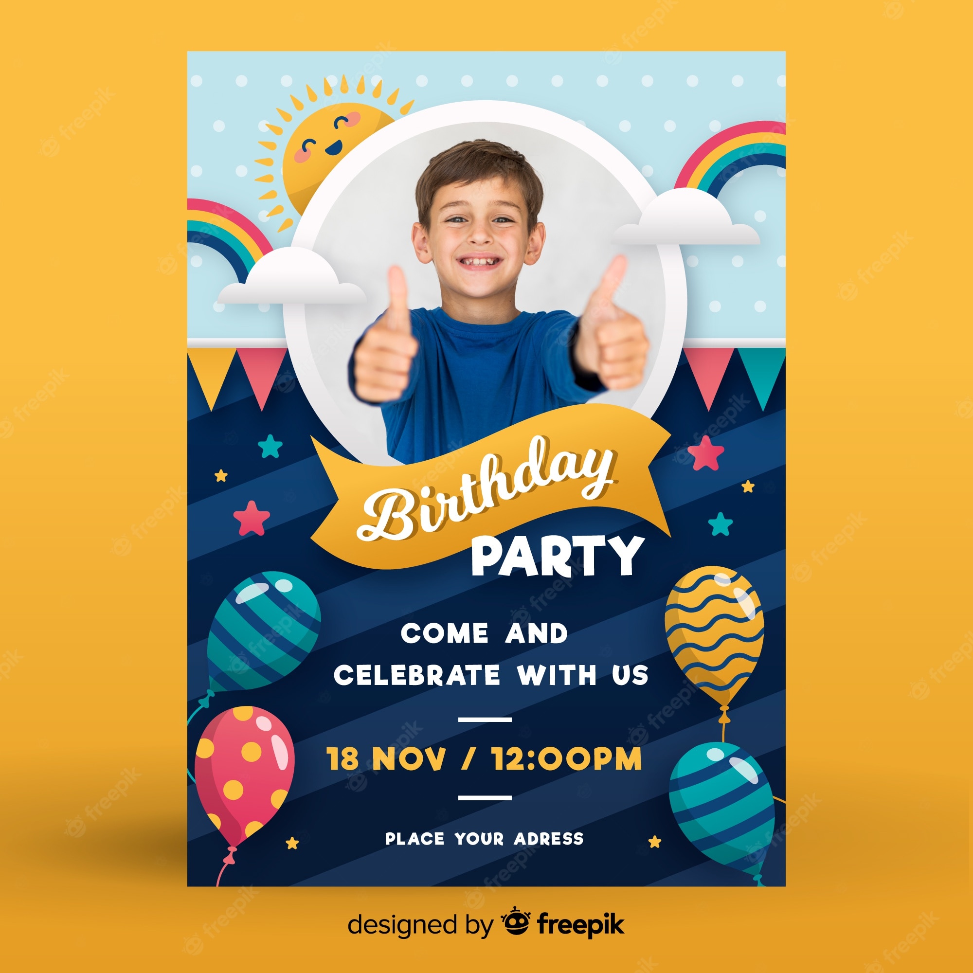 Detail Birthday Invitation Card Template Free Nomer 9