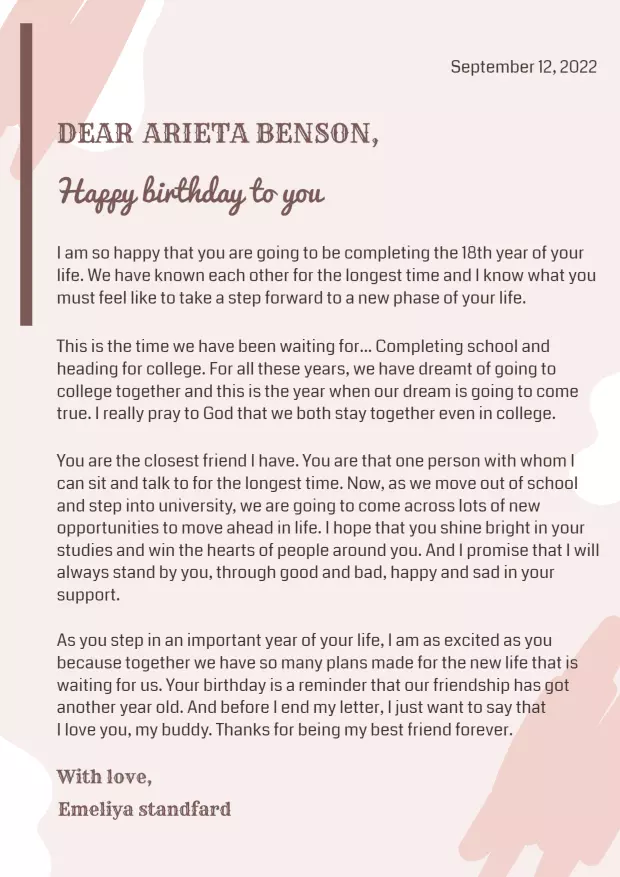 Detail Birthday Letter Template Nomer 38