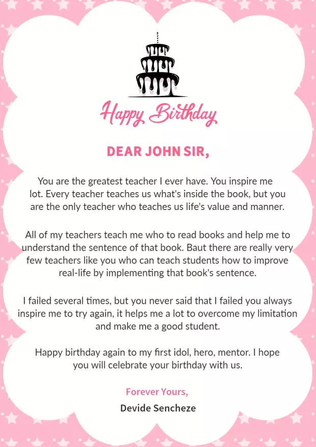 Detail Birthday Letter Template Nomer 5