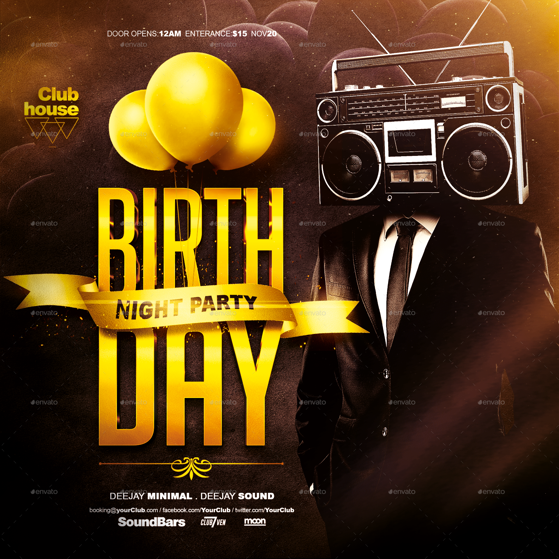 Detail Birthday Party Brochure Template Nomer 13