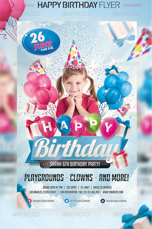 Detail Birthday Party Brochure Template Nomer 48