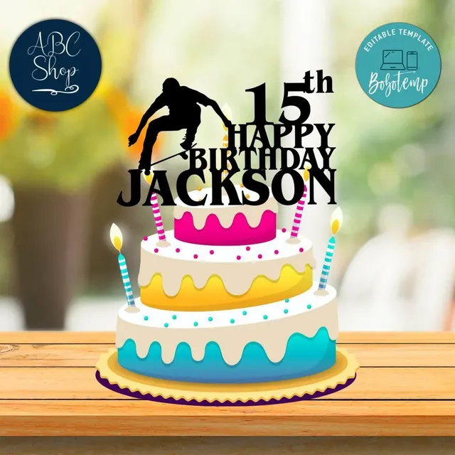 Detail Birthday Topper Template Nomer 27