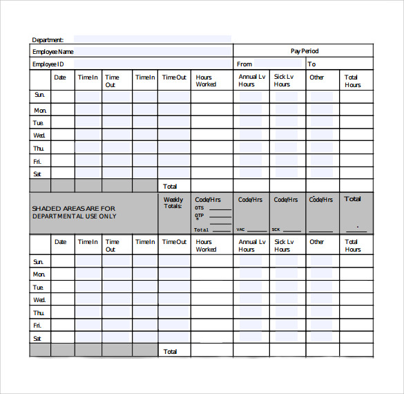 Detail Biweekly Timesheet Template Nomer 10