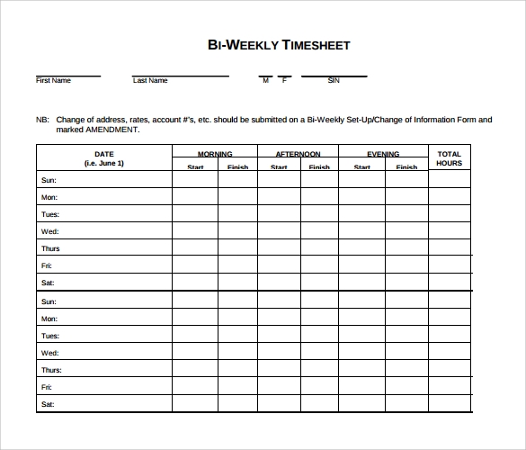 Detail Biweekly Timesheet Template Nomer 11