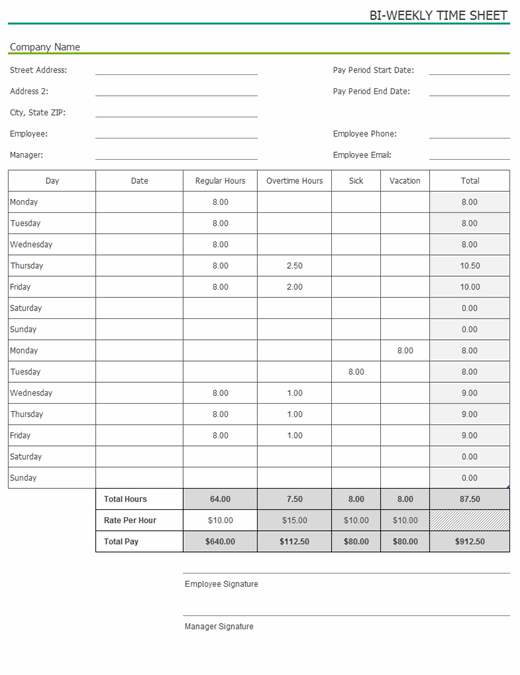 Detail Biweekly Timesheet Template Nomer 16