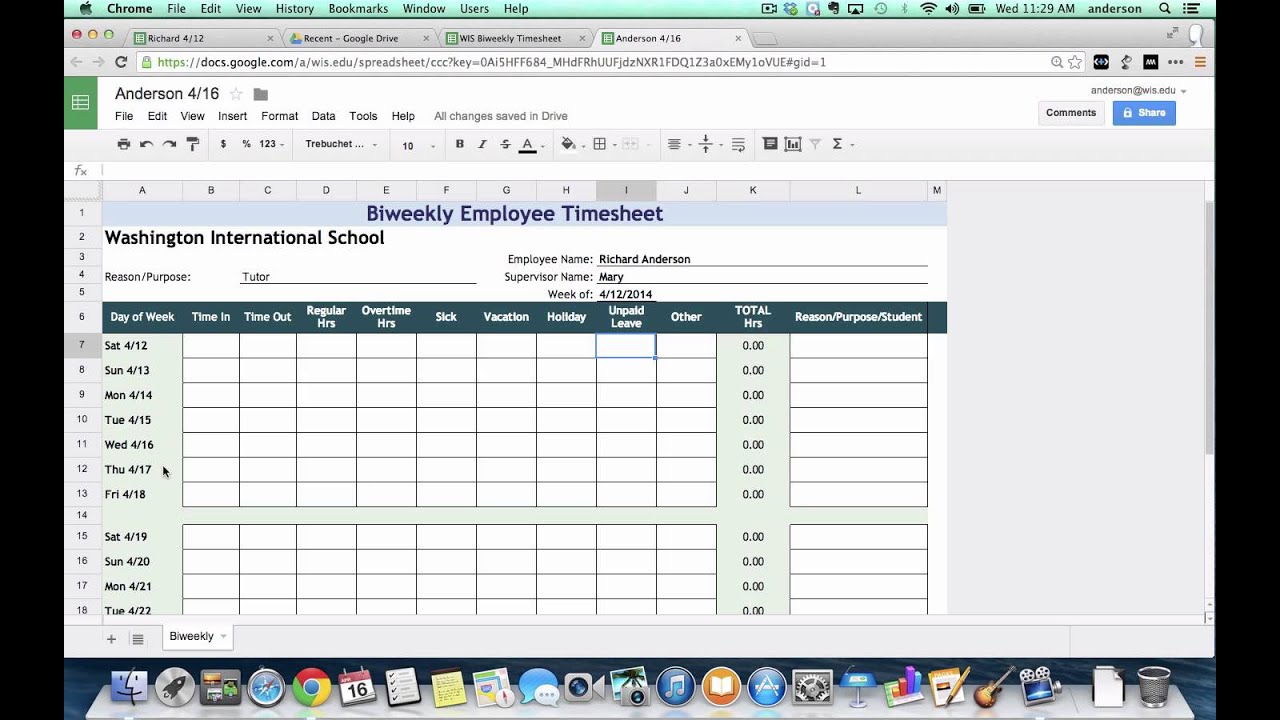 Detail Biweekly Timesheet Template Nomer 22