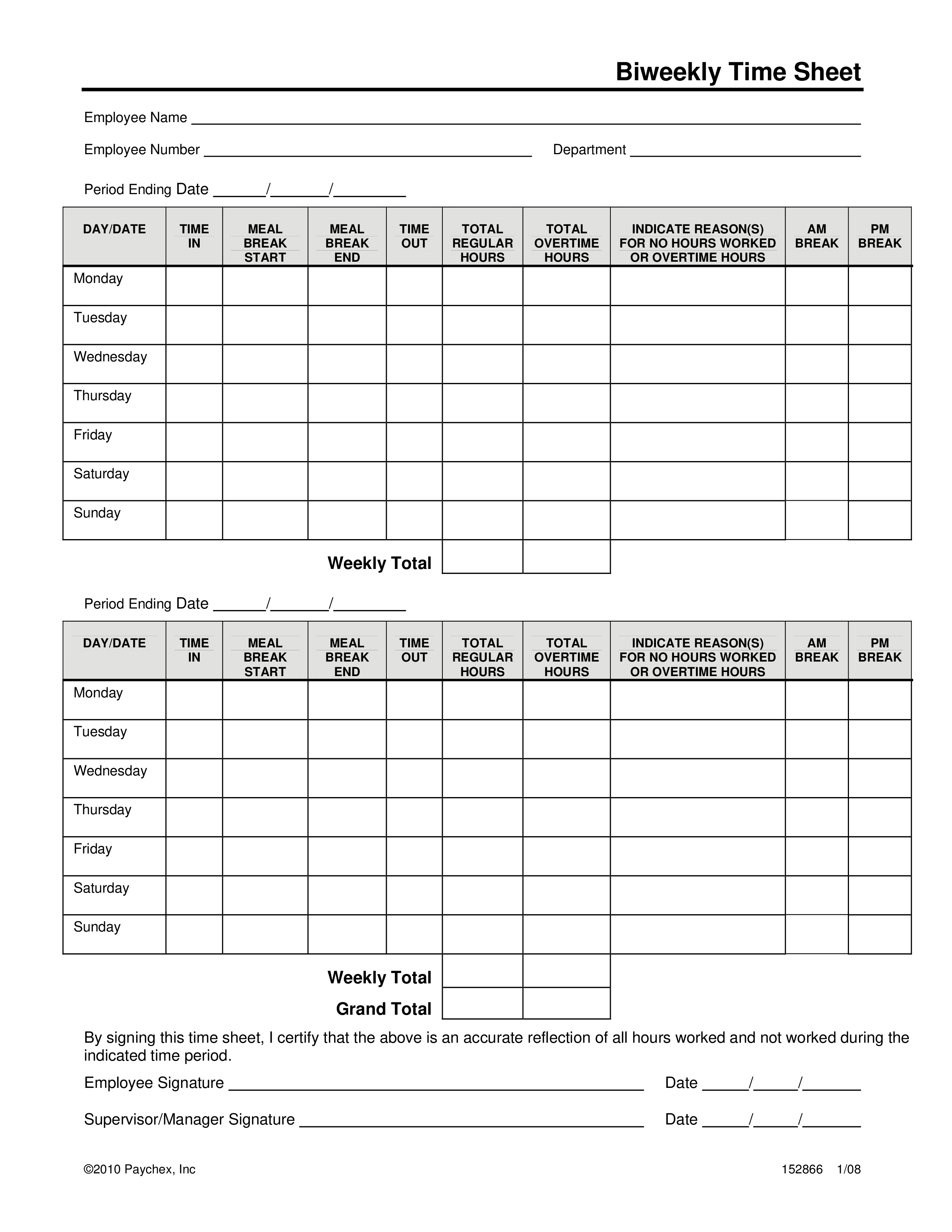 Detail Biweekly Timesheet Template Nomer 30