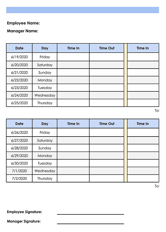 Detail Biweekly Timesheet Template Nomer 34