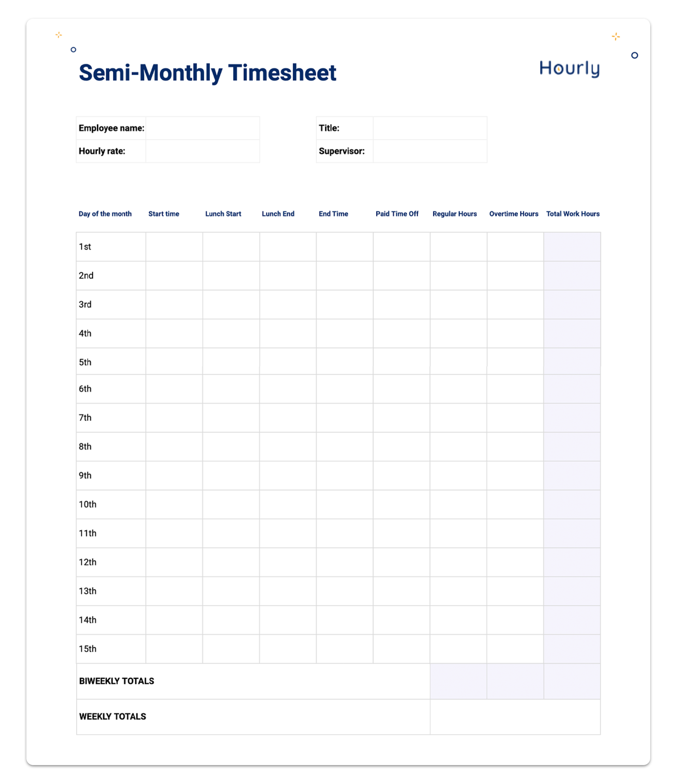 Detail Biweekly Timesheet Template Nomer 49