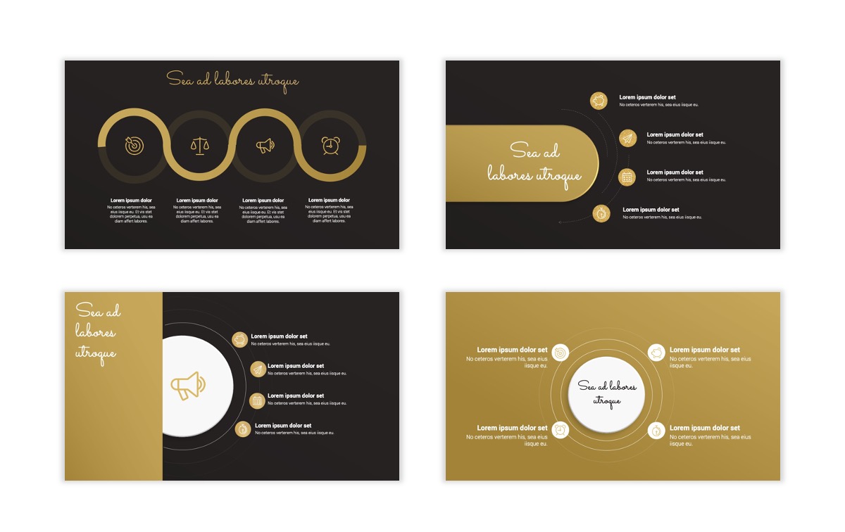 Detail Black And Gold Template For Powerpoint Nomer 13