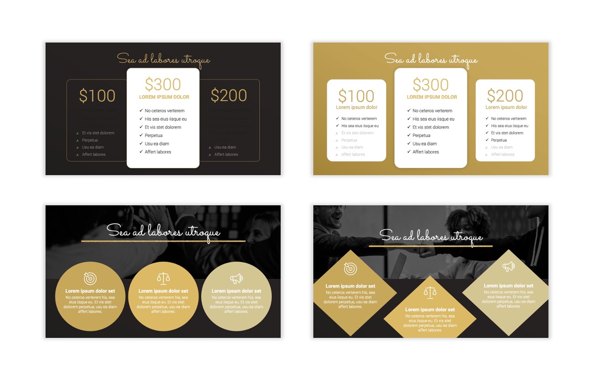 Detail Black And Gold Template For Powerpoint Nomer 23