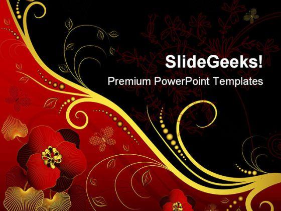 Detail Black And Gold Template For Powerpoint Nomer 39