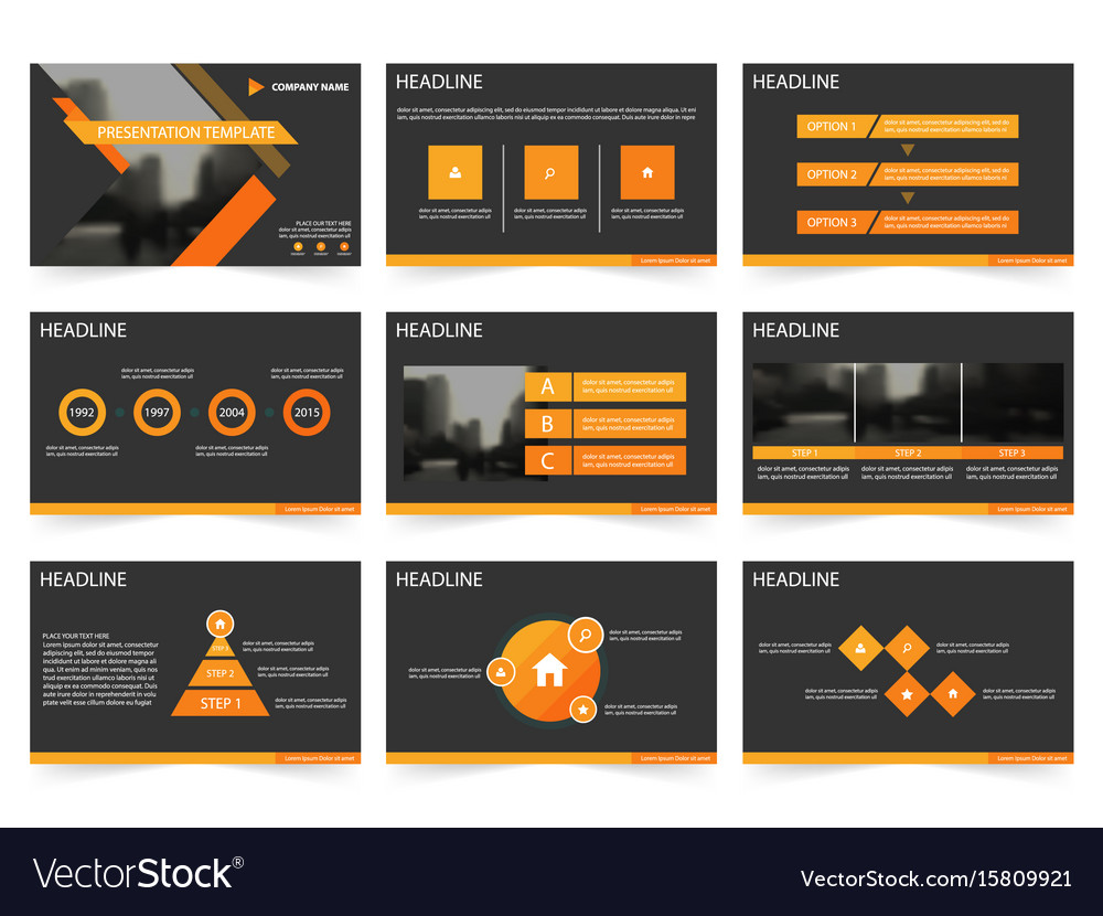 Detail Black And Orange Powerpoint Template Nomer 5