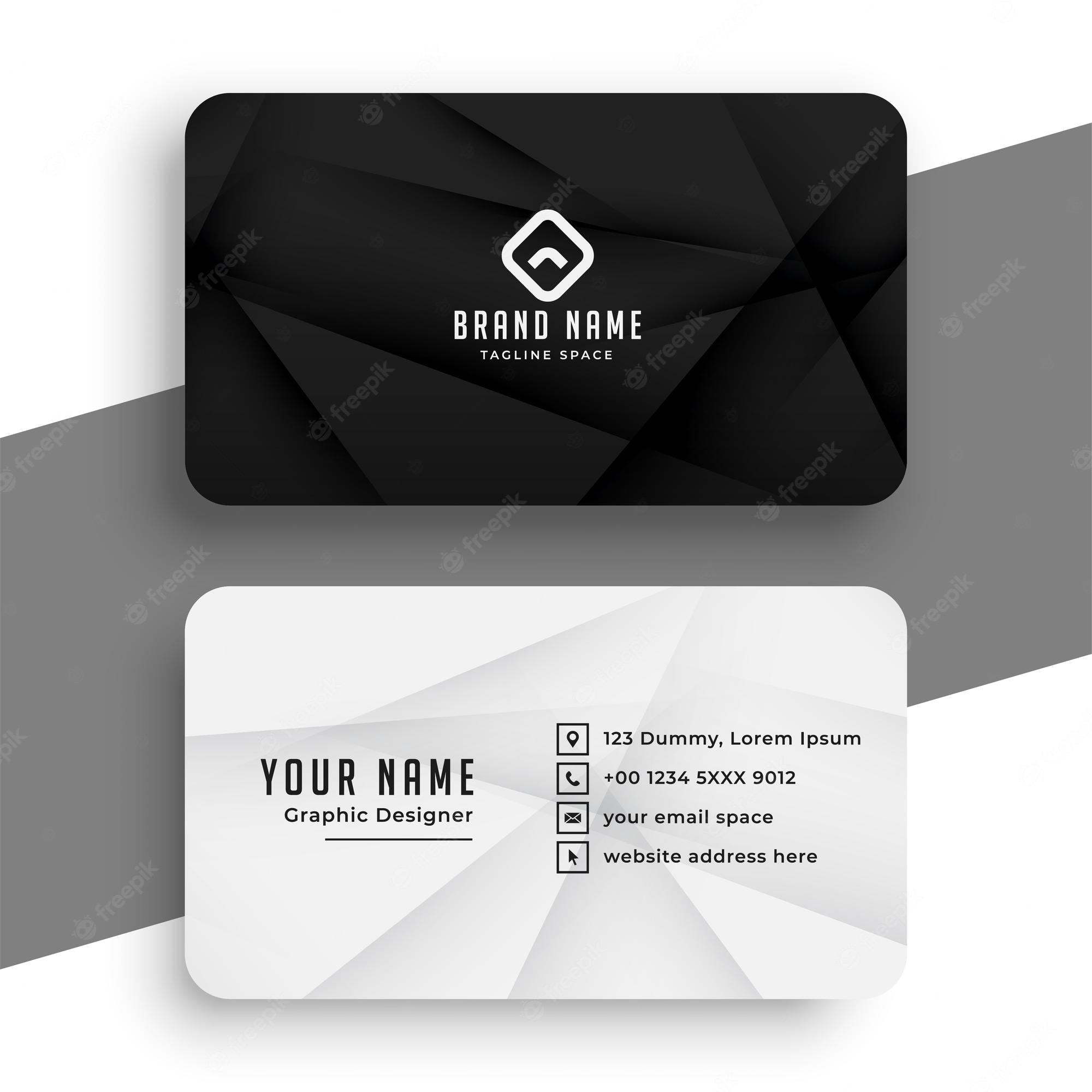 Black And White Business Card Template - KibrisPDR