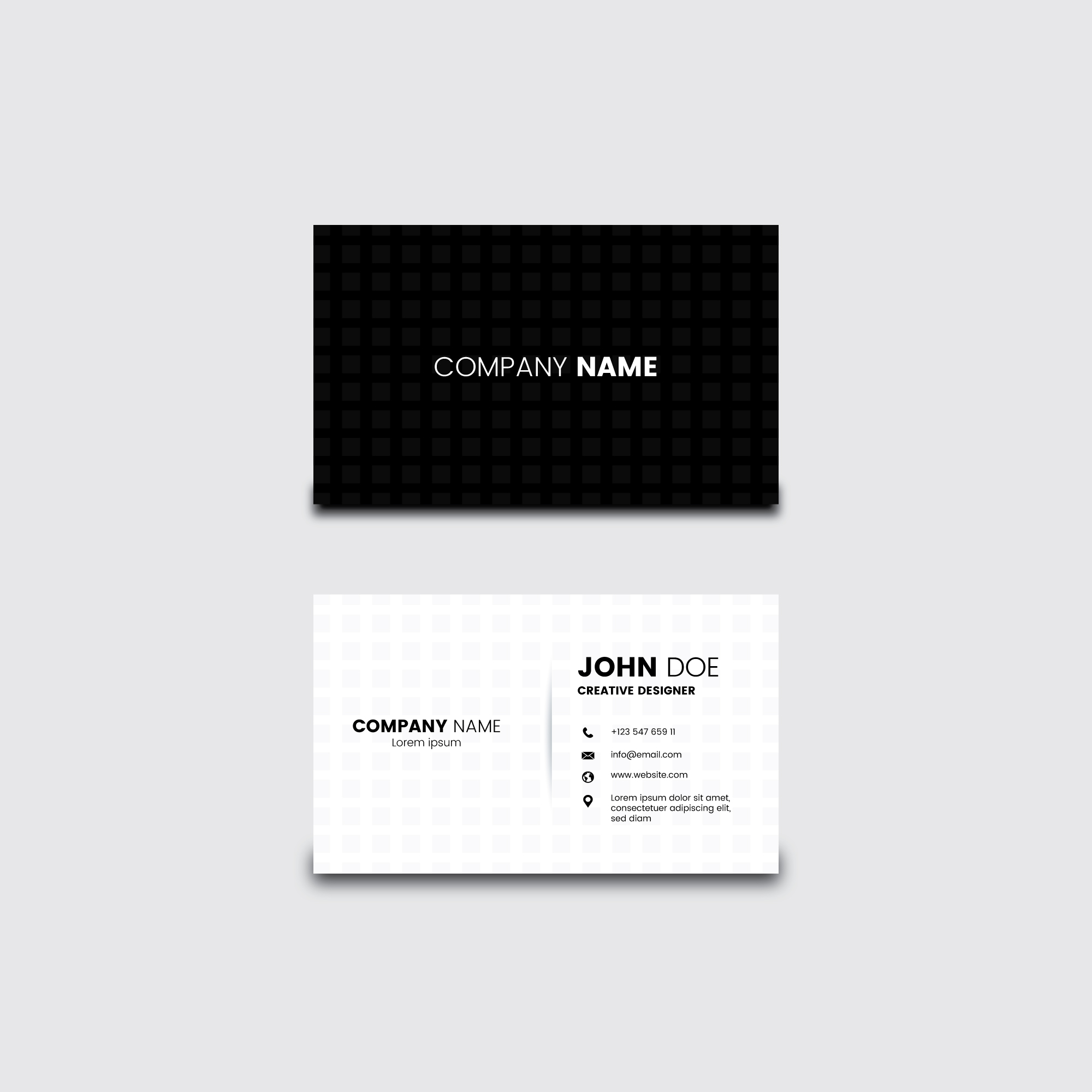 Detail Black And White Business Card Template Nomer 11