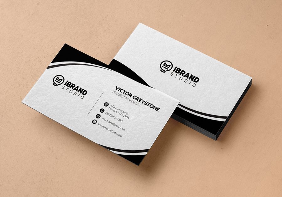 Detail Black And White Business Card Template Nomer 14