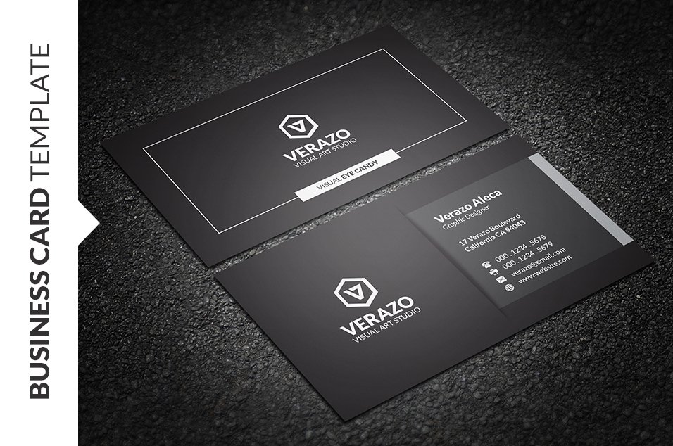 Detail Black And White Business Card Template Nomer 30