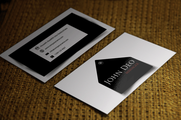 Detail Black And White Business Card Template Nomer 39