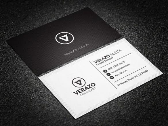 Detail Black And White Business Card Template Nomer 6