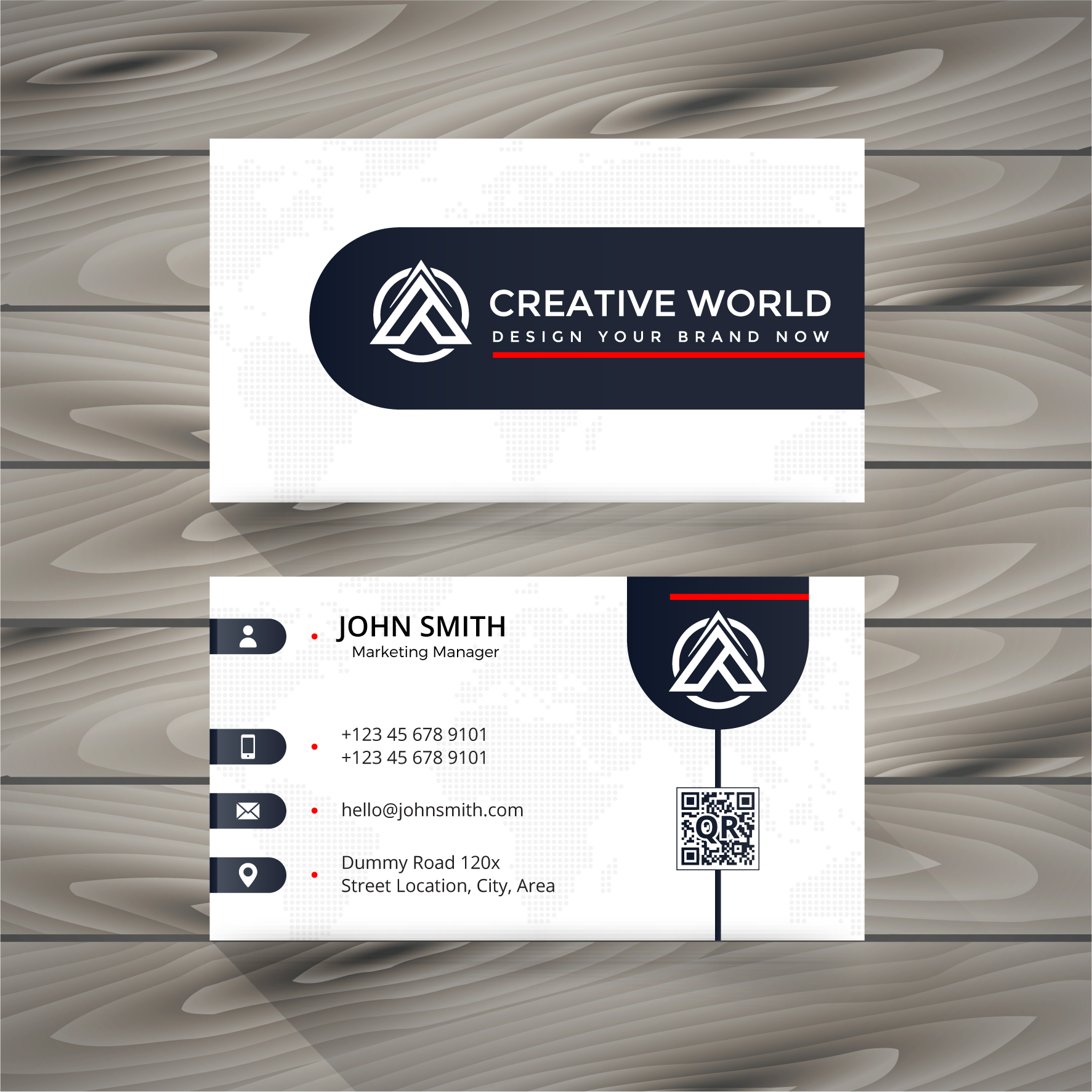 Detail Black And White Business Card Template Nomer 47