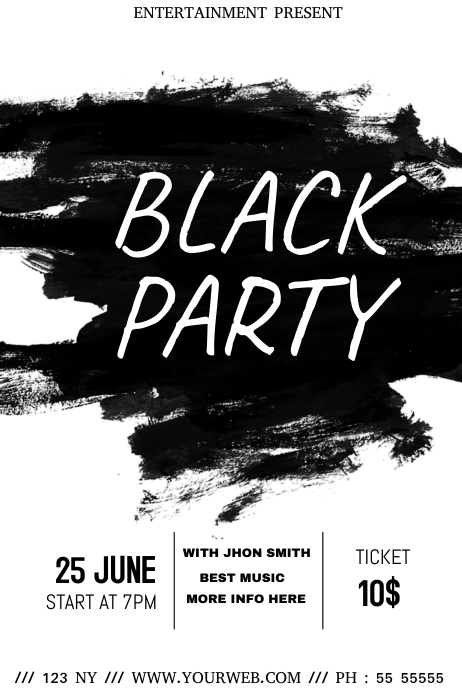 Detail Black And White Poster Template Nomer 21